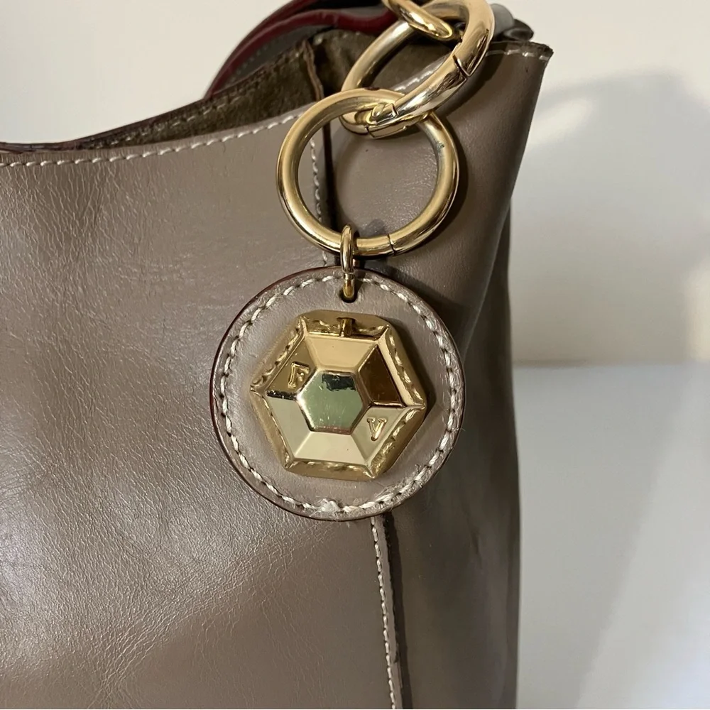 Frances Valentine Neutral Taupe June Slouchy Hobo Shoulder Bag